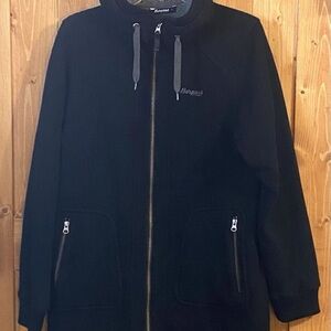 Bergans of Norway Myrull Lady Coat Black Wool Hooded Jacket Women's Large 1880